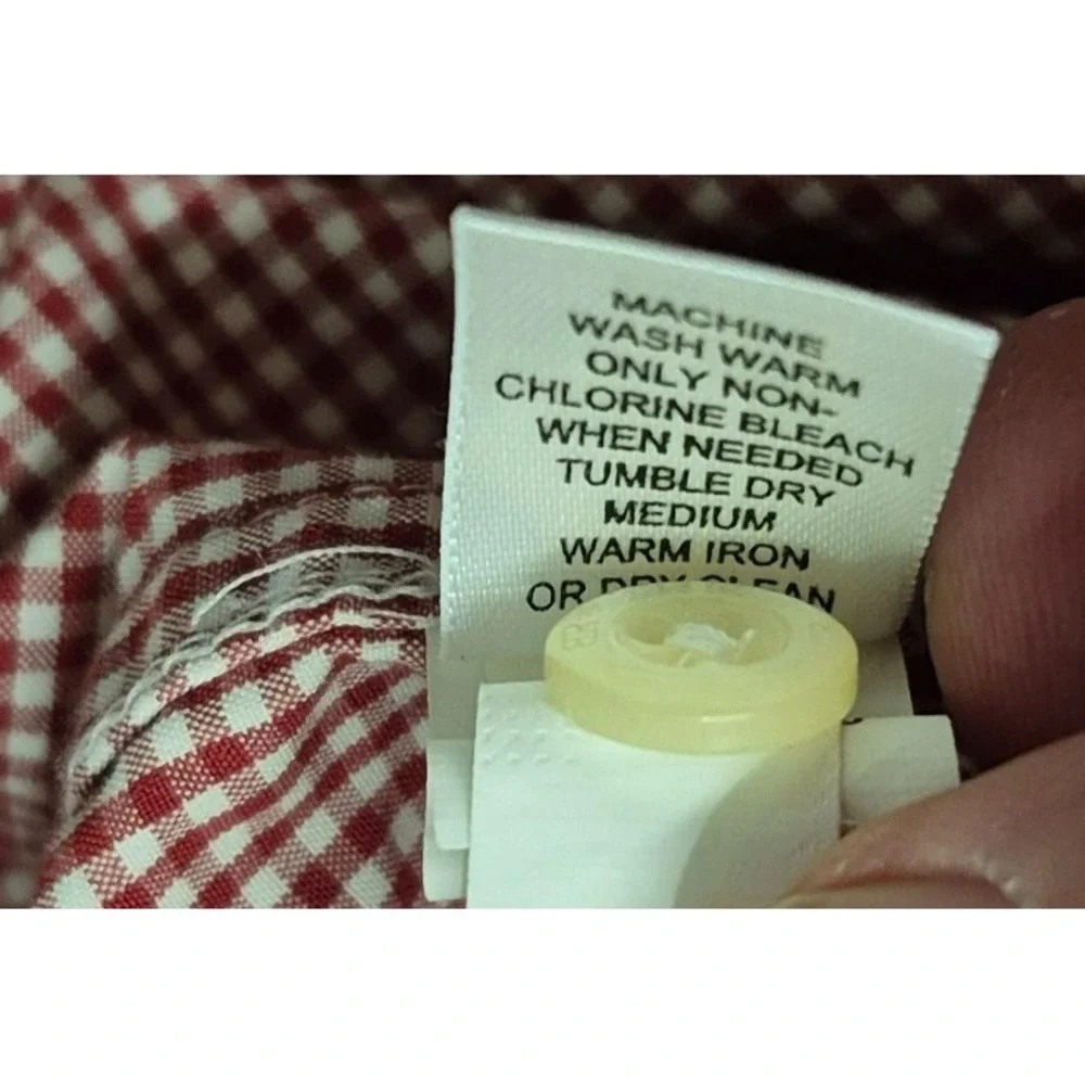 Banana Republic Classic Fit men‎ red/white checker long sleeve dress shirt sz XL